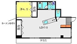 ラ・ピラミッド 1LDKの間取図画像