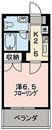 大倉山ヒルテラス 1Kの間取図画像