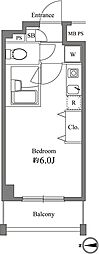 EXIA元住吉 1Kの間取図画像