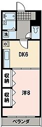 グレイス武蔵中原 1DKの間取図画像