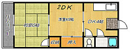 チェリーハイツ 2DKの間取図画像