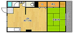 マンションみのり 1LDKの間取図画像