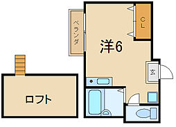 美並ハイツ ワンルームの間取図画像