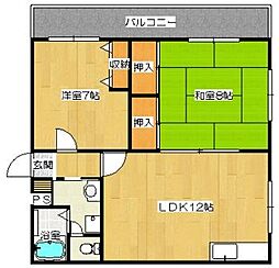 ジョイフル曙光 2LDKの間取図画像