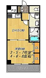 コレクトゥフォーレ住道 1DKの間取図画像