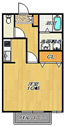 ロワージュ2 1Kの間取図画像