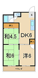 ハイツ西川 3DKの間取図画像