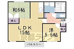 アソシエ21 1階2LDKの間取り