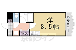 阪急京都本線 桂駅 徒歩8分の賃貸マンション 2階ワンルームの間取り
