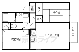京阪本線 龍谷大前深草駅 徒歩9分の賃貸アパート 1階2LDKの間取り