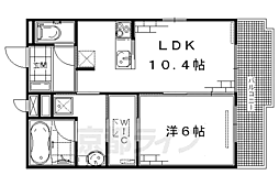 近鉄京都線 伏見駅 徒歩19分の賃貸アパート 2階1LDKの間取り