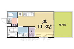 京阪本線 龍谷大前深草駅 徒歩5分の賃貸アパート 1階ワンルームの間取り