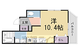 京阪本線 龍谷大前深草駅 徒歩5分の賃貸アパート 1階ワンルームの間取り