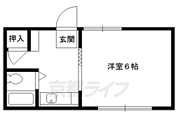 京阪本線 墨染駅 徒歩16分の賃貸マンション 3階1Kの間取り