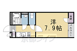 クレイノセディ今里 2階1Kの間取り