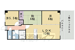 阪急嵐山線 上桂駅 徒歩14分の賃貸マンション 3階3LDKの間取り