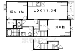 京阪本線 淀駅 徒歩28分の賃貸アパート 2階2LDKの間取り