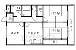 京阪本線 淀駅 徒歩22分の賃貸マンション 3階3DKの間取り