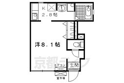 近鉄京都線 伏見駅 徒歩8分の賃貸アパート 1階1Kの間取り