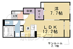 JR山陰本線 園部駅 徒歩24分の賃貸アパート 1階1LDKの間取り