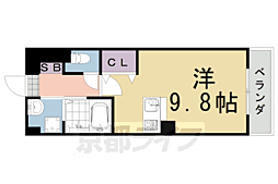阪急嵐山線 上桂駅 徒歩1分の賃貸アパート 1階ワンルームの間取り
