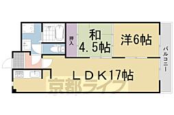 メロディーハイム長岡京 1階2LDKの間取り