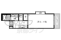 京阪本線 伏見桃山駅 徒歩5分の賃貸マンション 4階1Kの間取り