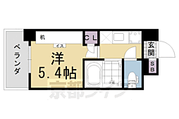 近鉄京都線 竹田駅 徒歩6分の賃貸マンション 3階1Kの間取り