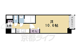 JR東海道・山陽本線 京都駅 徒歩15分の賃貸マンション 2階1Kの間取り