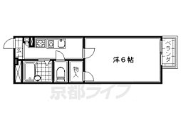近鉄京都線 伏見駅 徒歩5分の賃貸アパート 1階1Kの間取り