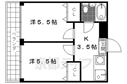 京阪本線 丹波橋駅 徒歩23分の賃貸マンション 10階2Kの間取り