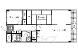 近鉄京都線 向島駅 徒歩10分の賃貸マンション 3階2LDKの間取り