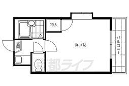 京阪本線 丹波橋駅 徒歩6分の賃貸マンション 1階1Kの間取り