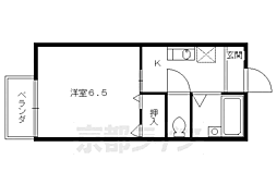 京阪本線 丹波橋駅 徒歩4分の賃貸アパート 1階1Kの間取り