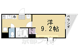 阪急京都本線 桂駅 徒歩32分の賃貸マンション 3階1Kの間取り