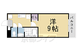 阪急京都本線 桂駅 徒歩20分の賃貸マンション 3階1Kの間取り