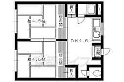 第二晴風荘 2階2DKの間取り