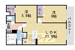 京阪本線 藤森駅 徒歩1分の賃貸マンション 4階2LDKの間取り