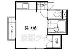 京阪本線 龍谷大前深草駅 徒歩5分の賃貸アパート 1階1Kの間取り