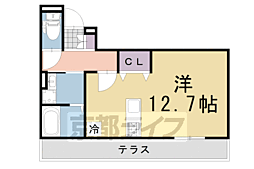 ベルテンポ東向日 3階ワンルームの間取り
