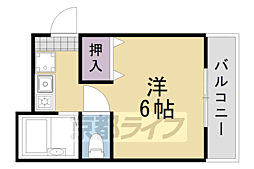 阪急京都本線 桂駅 徒歩2分の賃貸マンション 3階1Kの間取り