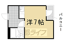 JR山陰本線 馬堀駅 徒歩5分の賃貸マンション 3階1Kの間取り