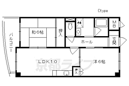 京阪本線 伏見桃山駅 徒歩25分の賃貸マンション 2階2LDKの間取り