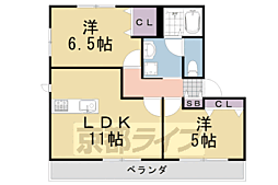 アネックス勝林田A棟 2LDKの間取図画像