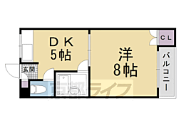 南広ハイツ 1DKの間取図画像