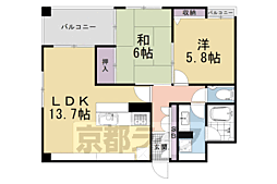 御所南グリーンマンション東洞院 2LDKの間取図画像