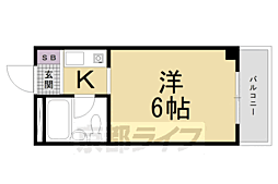 ブッダーシュド 1Kの間取図画像
