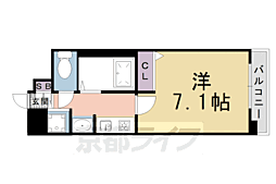 プレサンス京都神宮道 1Kの間取図画像