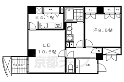 グランフォルム京都祇園 1LDKの間取図画像
