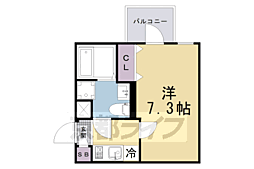 D.Clarest CREST TAPP 二条 1Kの間取図画像